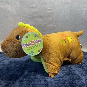 Brown and Green Dinosaur Plush Pillow Pets Toy